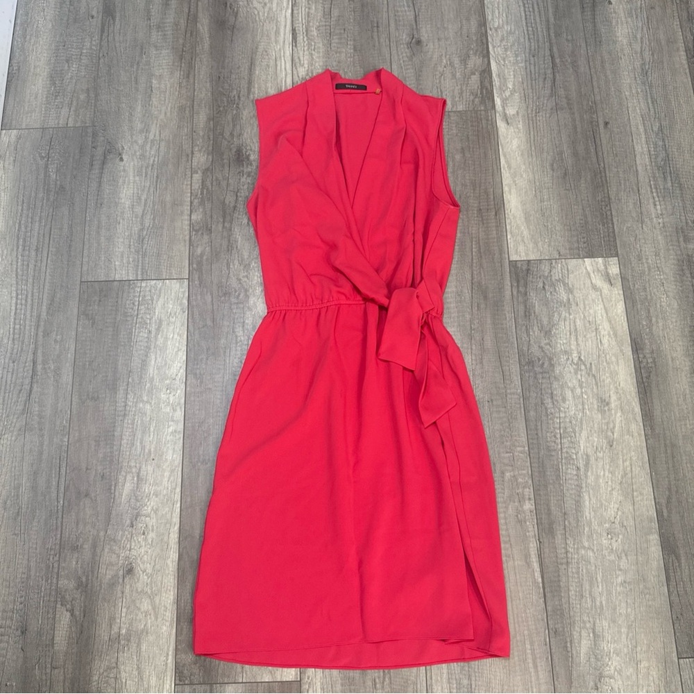 Tahari Red Faux Wrap Dress